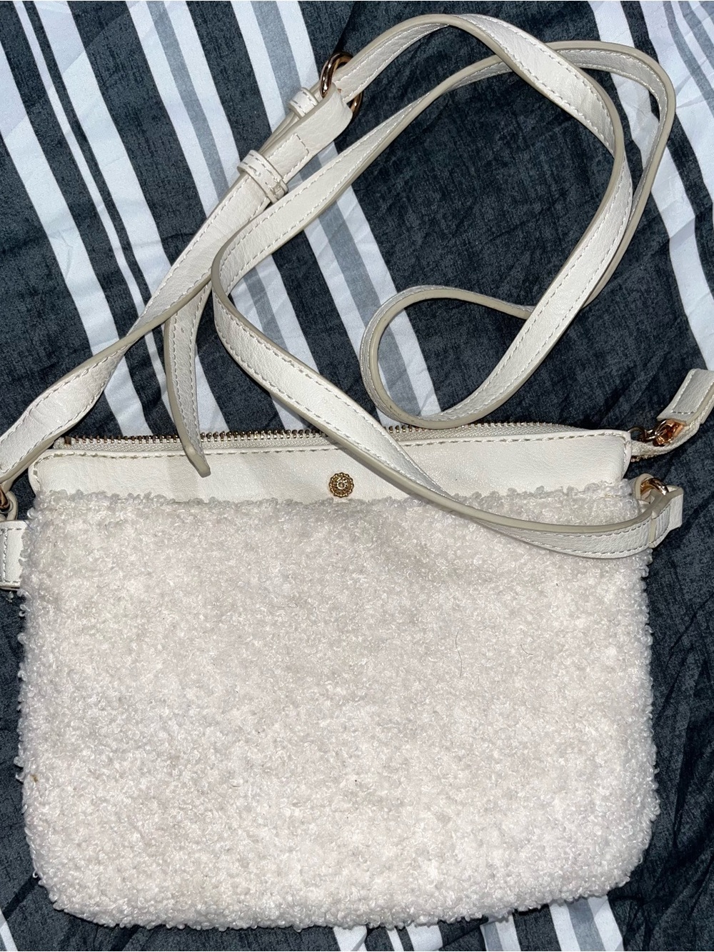 Women's Lauren Conrad Sherpa Crossbody Bag-Faux Shearling Shoulder Bag